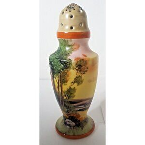 NORITAKE Sugar Shaker Japan Trees Handpainted Detailed Scenery Marked Japanese